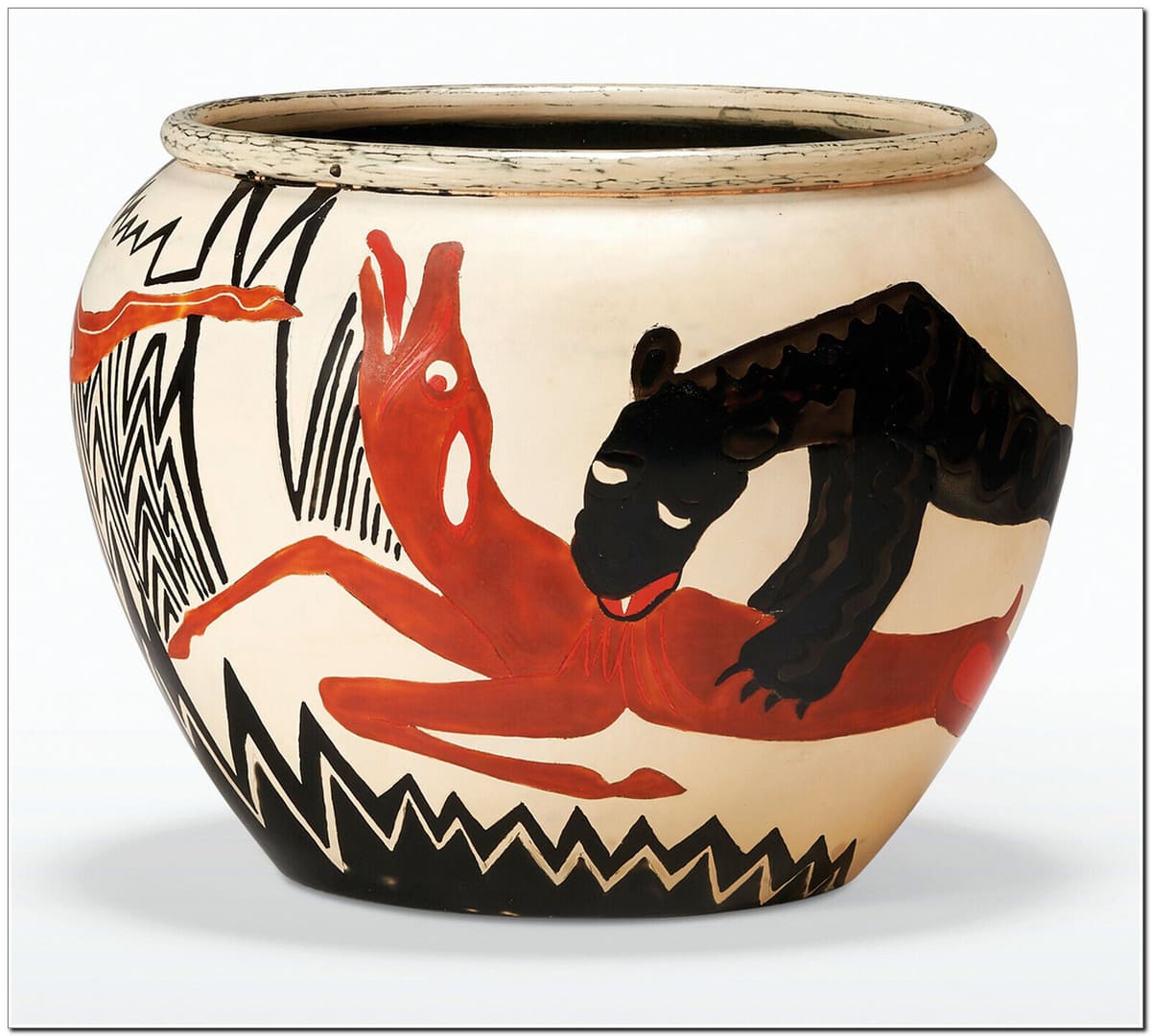 Кашпо AUX BICHES, 1930 г, лакированная медь Кашпо AUX BICHES, 1930 г, лакированная медь